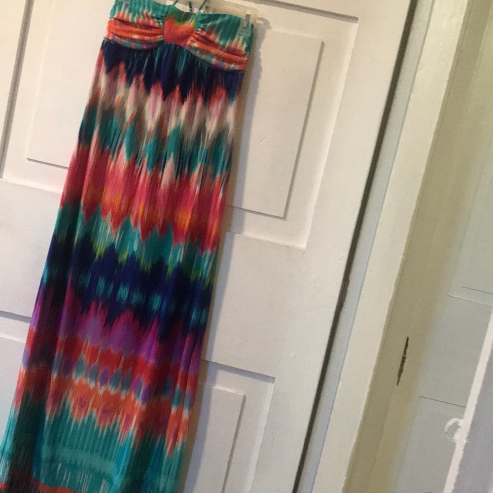 rainbow maxi dress w padding